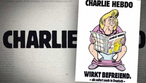 Някои поставят Меркел на пиедестал, „Шарли Ебдо” я сложи на тоалетна чиния