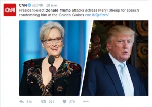 Тръмп отговори на нападките на Мерил Стрийп