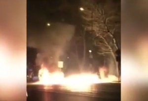 Такси горя близо до училище в Шумен (ВИДЕО)