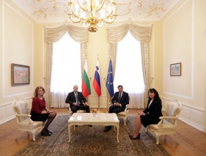 Румен Радев и съпругата му Десислава Радева на официално посещение в Словения