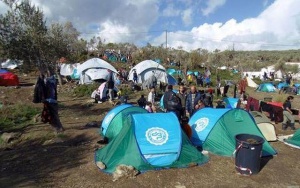 Палатковият лагер пред бежанския център в Солун вече е разчистен