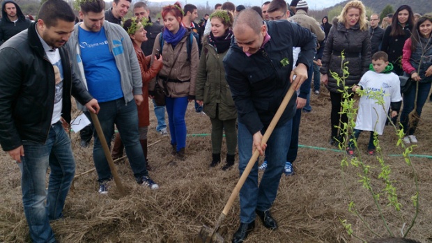 Цветанов сади фиданки по инциативата  "Да пуснем корени в България”