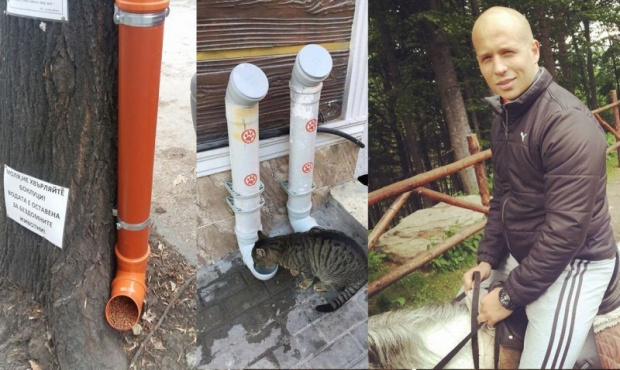 Пловдивчанинът Димитър създаде автоматична хранилка за бездомни животни