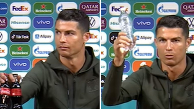 ВИДЕО Кристиано Роналдо потопи един от спонсорите на Евро 2020: Пийте вода, а не Кока-кола