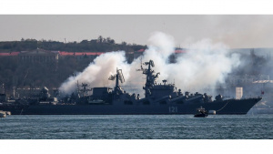 Най-тежката материална загуба за Русия - ракетният крайцер "Москва" е в пламъци