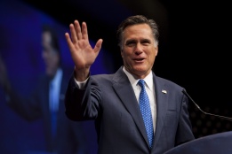 Мит Ромни, един от четиримата водещи кандидати за номинацията на Републиканската партия за президентските избори в САЩ, по време на годишна среща на американската десница във Вашингтон, 10 февруари.