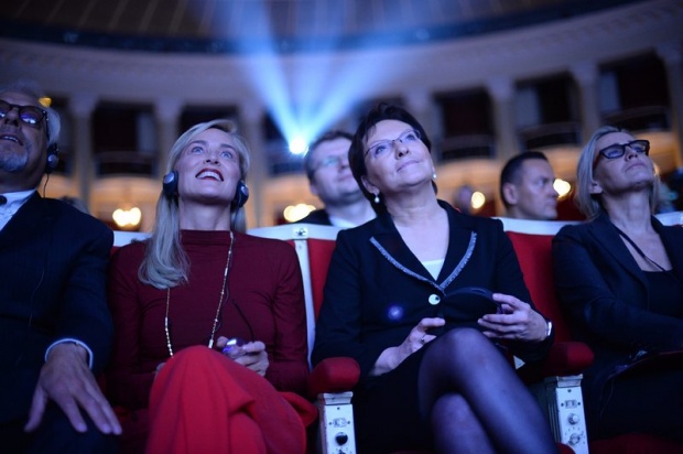 Актрисата Шарън Стоун на церемонията на Нобеловите лауреати за мир във Варшава, Полша