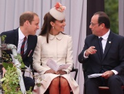 Херцогът и Херцогинята на Кеймбридж - принц Уилям и Катрин Мидълтън, заедно с френския президент Франсоа Оланд, участват в церемония по случай 100 години от Първата световна война, в Белгия