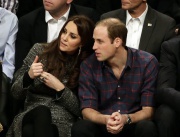 Херцогът и Херцогинята на Кеймбридж - принц Уилям и Катрин Мидълтън гледаха баскетболен мач от NBA в Ню Йорк