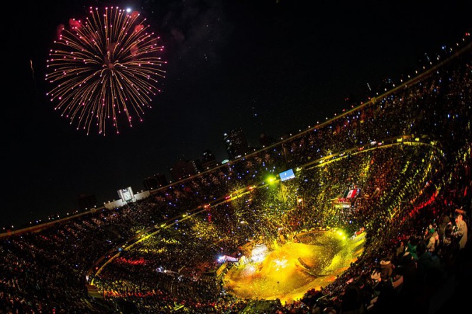 Кадър от първата спирка на Red Bull X-Fighters World Tour в Мексико Сити